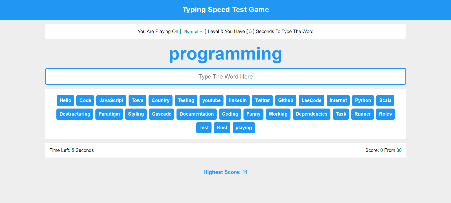 Typing Speed Test